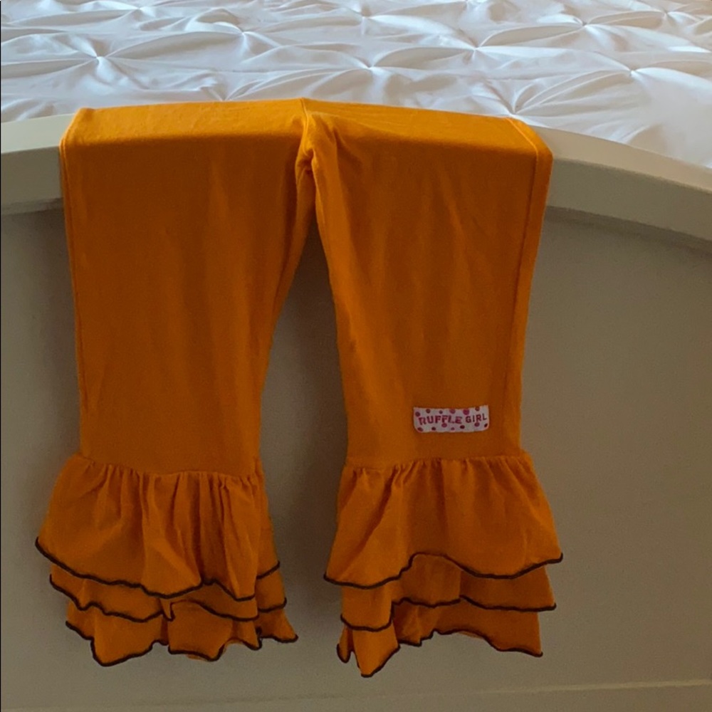 Ruffle Girl orange bottoms size 8